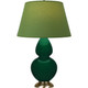 Robert Abbey - JU20G - One Light Table Lamp - Double Gourd - Jungle Glazed Ceramic w/Antique Natural Brass