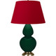 Robert Abbey - JU20R - One Light Table Lamp - Double Gourd - Jungle Glazed Ceramic w/Antique Natural Brass