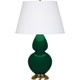Robert Abbey - JU20X - One Light Table Lamp - Double Gourd - Jungle Glazed Ceramic w/Antique Natural Brass