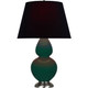 Robert Abbey - JU22K - One Light Table Lamp - Double Gourd - Jungle Glazed Ceramic w/Antique Silver