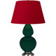 Robert Abbey - JU22R - One Light Table Lamp - Double Gourd - Jungle Glazed Ceramic w/Antique Silver