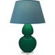 Robert Abbey - JU23B - One Light Table Lamp - Double Gourd - Jungle Glazed Ceramic w/Lucite