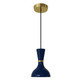 Robert Abbey - MB01MB - One Light Pendant - Clare - Modern Brass w/Midnight Blue Painted