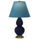 Robert Abbey - MB10B - One Light Accent Lamp - Small Double Gourd - Midnight Blue Glazed Ceramic w/Antique Natural Brass