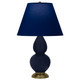 Robert Abbey - MB10N - One Light Accent Lamp - Small Double Gourd - Midnight Blue Glazed Ceramic w/Antique Natural Brass