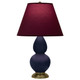 Robert Abbey - MB10P - One Light Accent Lamp - Small Double Gourd - Midnight Blue Glazed Ceramic w/Antique Natural Brass