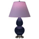 Robert Abbey - MB12L - One Light Accent Lamp - Small Double Gourd - Midnight Blue Glazed Ceramic w/Antique Silver