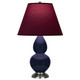 Robert Abbey - MB12P - One Light Accent Lamp - Small Double Gourd - Midnight Blue Glazed Ceramic w/Antique Silver