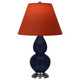 Robert Abbey - MB12T - One Light Accent Lamp - Small Double Gourd - Midnight Blue Glazed Ceramic w/Antique Silver