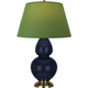 Robert Abbey - MB20G - One Light Table Lamp - Double Gourd - Midnight Blue Glazed Ceramic w/Antique Natural Brass