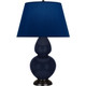 Robert Abbey - MB21N - One Light Table Lamp - Double Gourd - Midnight Blue Glazed Ceramic w/Deep Patina Bronze
