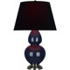 Robert Abbey - MB22K - One Light Table Lamp - Double Gourd - Midnight Blue Glazed Ceramic w/Antique Silver