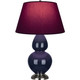 Robert Abbey - MB22P - One Light Table Lamp - Double Gourd - Midnight Blue Glazed Ceramic w/Antique Silver