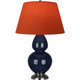Robert Abbey - MB22T - One Light Table Lamp - Double Gourd - Midnight Blue Glazed Ceramic w/Antique Silver