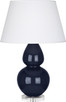 Robert Abbey - MB23X - One Light Table Lamp - Double Gourd - Midnight Blue Glazed Ceramic w/Lucite