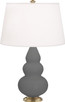 Robert Abbey - MCR30 - One Light Accent Lamp - Small Triple Gourd - Matte Ash Glazed Ceramic w/Antique Brass
