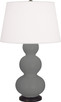 Robert Abbey - MCR41 - One Light Table Lamp - Triple Gourd - Matte Ash Glazed Ceramic w/Deep Patina Bronze