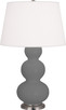 Robert Abbey - MCR42 - One Light Table Lamp - Triple Gourd - Matte Ash Glazed Ceramic w/Antique Silver