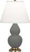 Robert Abbey - MCR50 - One Light Accent Lamp - Small Double Gourd - Matte Ash Glazed Ceramic w/Antique Natural Brass