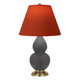Robert Abbey - MCR50T - One Light Accent Lamp - Small Double Gourd - Matte Ash Glazed Ceramic w/Antique Natural Brass