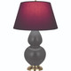 Robert Abbey - MCR55P - One Light Table Lamp - Double Gourd - Matte Ash Glazed Ceramic w/Antique Natural Brass
