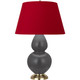 Robert Abbey - MCR55R - One Light Table Lamp - Double Gourd - Matte Ash Glazed Ceramic w/Antique Natural Brass