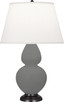 Robert Abbey - MCR57 - One Light Table Lamp - Double Gourd - Matte Ash Glazed Ceramic w/Deep Patina Bronze