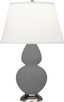 Robert Abbey - MCR59 - One Light Table Lamp - Double Gourd - Matte Ash Glazed Ceramic w/Antique Silver
