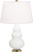 Robert Abbey - MLY30 - One Light Accent Lamp - Small Triple Gourd - Matte Lily Glazed Ceramic w/Antique Natural Brass