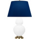 Robert Abbey - MLY55N - One Light Table Lamp - Double Gourd - Matte Lily Glazed Ceramic w/Antique Natural Brass