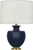 Robert Abbey - MMB21 - One Light Table Lamp - Michael Berman Atlas - Matte Midnght Blue Ceramic w/Modern Brass