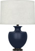 Robert Abbey - MMB22 - One Light Table Lamp - Michael Berman Atlas - Matte Midnight Blue Glazed Ceramic Deep Patina Bronze