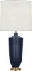 Robert Abbey - MMB27 - One Light Table Lamp - Michael Berman Hadrian - Matte Midnight Blue Glazed Ceramic w/Modern Brass