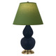 Robert Abbey - MMB50G - One Light Accent Lamp - Small Double Gourd - Matte Midnight Blue Glazed Ceramic w/Antique Natural Brass