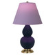 Robert Abbey - MMB50L - One Light Accent Lamp - Small Double Gourd - Matte Midnight Blue Glazed Ceramic w/Antique Natural Brass