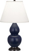 Robert Abbey - MMB51 - One Light Accent Lamp - Small Double Gourd - Matte Midnight Blue Glazed Ceramic w/Deep Patina Bronze