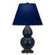 Robert Abbey - MMB51N - One Light Accent Lamp - Small Double Gourd - Matte Midnight Blue Glazed Ceramic w/Deep Patina Bronze