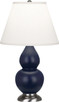 Robert Abbey - MMB52 - One Light Accent Lamp - Small Double Gourd - Matte Midnight Blue Glazed Ceramic w/Antique Silver