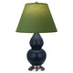 Robert Abbey - MMB52G - One Light Accent Lamp - Small Double Gourd - Matte Midnight Blue Glazed Ceramic w/Antique Silver