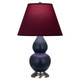 Robert Abbey - MMB52P - One Light Accent Lamp - Small Double Gourd - Matte Midnight Blue Glazed Ceramic w/Antique Silver