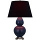 Robert Abbey - MMB59K - One Light Table Lamp - Double Gourd - Matte Midnight Blue Glazed Ceramic w/Antique Silver