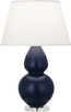 Robert Abbey - MMB62 - One Light Table Lamp - Double Gourd - Matte Midnight Blue Glazed Ceramic w/Lucite