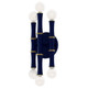 Robert Abbey - MMB75 - Six Light Wall Sconce - Kane - Matte Midnight Blue w/Modern Brass
