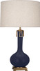 Robert Abbey - MMB92 - One Light Table Lamp - Athena - Matte Midnight Blue Glazed Ceramic w/Aged Brass