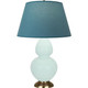 Robert Abbey - MN20B - One Light Table Lamp - Double Gourd - Mint Glazed Ceramic w/Antique Natural Brass