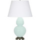 Robert Abbey - MN22X - One Light Table Lamp - Double Gourd - Mint Glazed Ceramic w/Antique Silver