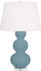 Robert Abbey - MOB43 - One Light Table Lamp - Triple Gourd - Matte Steel Blue Glazed Ceramic w/Lucite