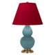 Robert Abbey - MOB50R - One Light Accent Lamp - Small Double Gourd - Matte Steel Blue Glazed Ceramic w/Antique Natural Brass