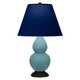 Robert Abbey - MOB51N - One Light Accent Lamp - Small Double Gourd - Matte Steel Blue Glazed Ceramic w/Deep Patina Bronze