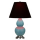 Robert Abbey - MOB52K - One Light Accent Lamp - Small Double Gourd - Matte Steel Blue Glazed Ceramic w/Antique Silver